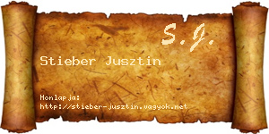 Stieber Jusztin névjegykártya